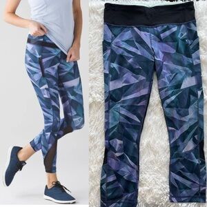 Lululemon 🍋 Pace Rival Crop Leggings in Pretty Prism, size 6